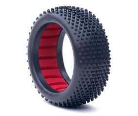 AKA Products 1/8 Buggy Crossbrace Med LW Tire w/ Red Insert (2)