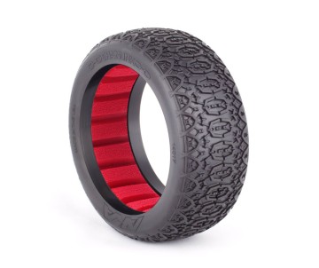 AKA Products 1/8 Buggy Chainlink Med LW Tire w/ Red Insert (2)