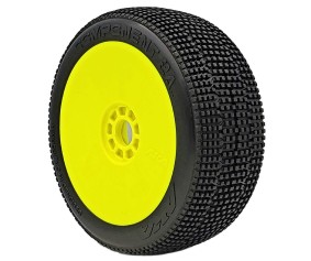 AKA Products 1/8 BUGGY COMPONENT 2AB EVO WHEEL PRMT YEL MLW (2)