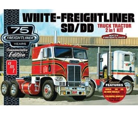 AMT White Freightliner 2 in 1 SC/DD Cabover 75th Anniversary Edition Molded in White 1/25 Model Kit (Level 3)