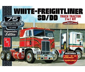 AMT White Freightliner 2 in 1 SC/DD Cabover 75th Anniversary Edition Molded in White 1/25 Model Kit (Level 3)