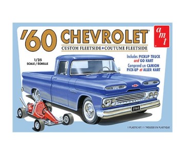 AMT 1960 Chevy Custom Fleetside Pickup w/Go Kart 1/25 Model Kit (Level 2)