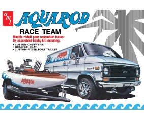 AMT 1/25 Aqua Rod Race Team 1975 Chevy Van, Race Boat And Trailer