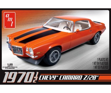 AMT 1970 1/2 Chevy Camaro Z/28 Molded in Orange, Clear, Transparent Red 1/25 Model Kit (Level 2)