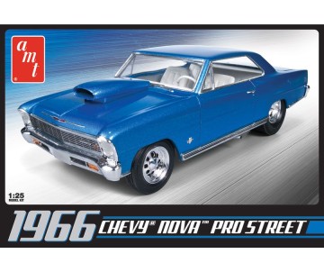 AMT 1966 Chevy Nova Pro Street Molded in Blue 1/25 Model Kit (Level 2)