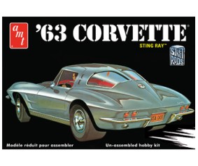 AMT 1963 Chevy Corvette Sting Ray Molded in White 1/25 Model Kit (Level 2)