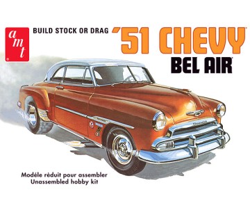 AMT 1951 Chevy Bel-Air Stock or Drag Molded in White 1/25 Model Kit (Level 2)