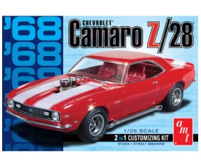 AMT 1968 Chevrolet Camaro Z/28 2-in-1 Customizing Kit Stock, Street Machine Molded in White 1/25 Model Kit (Level 2)