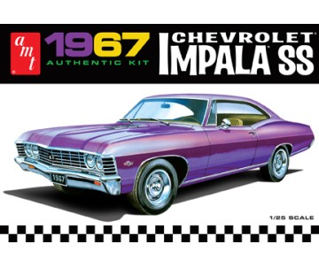 AMT 1967 Chevrolet Impala SS Authentic Kit Molded in White 1/25 Model Kit (Level 2)