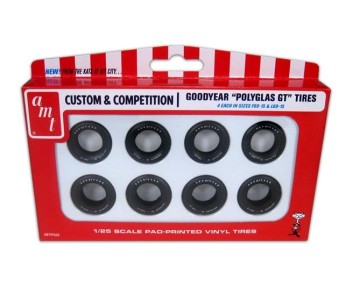 AMT Goodyear Polyglas GT Tire Parts Pack for 1/25 Model Kit (Level 2)