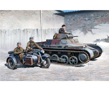 Academy 1/35 German Panzer I & Motorcycle