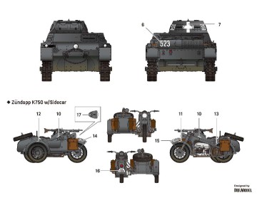 Academy 1/35 German Panzer I & Motorcycle