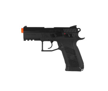 ASG CZ 75 P-07 Duty Airsoft gun, CO2 non-blowback - Black colour with orange safety tip