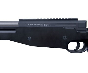 ASG AI AW 308 Airsoft sniper rifle, Spring loaded, Black color with Orange safety tip 