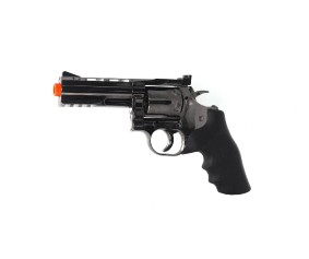 ASG Dan Wesson 715 Airsoft revolver co2 non blowback, propellant loaded, Steel Grey color with Orange safety tip 