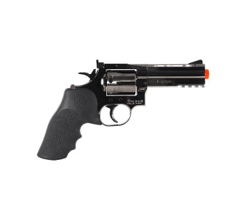 ASG Dan Wesson 715 Airsoft revolver co2 non blowback, propellant loaded, Steel Grey color with Orange safety tip 
