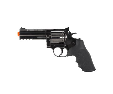 ASG Dan Wesson 715 Airsoft revolver co2 non blowback, propellant loaded, Steel Grey color with Orange safety tip 