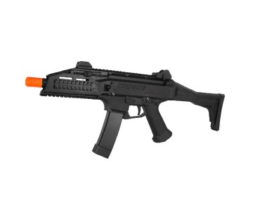 ASG CZ Scorpion EVO 3 Airsoft sub machine gun, Black color with Orange safety tip 