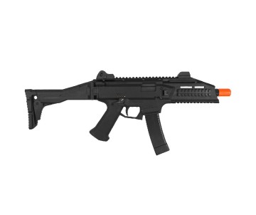 ASG CZ Scorpion EVO 3 Airsoft sub machine gun, Black color with Orange safety tip 