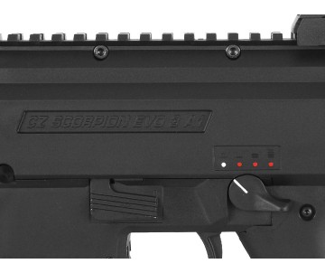ASG CZ Scorpion EVO 3 Airsoft sub machine gun, Black color with Orange safety tip 