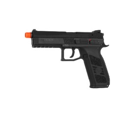 ASG CZ P-09 Airsoft gun, co2 blowback, propellant loaded, Metal slide, Black color with Orange safety tip 