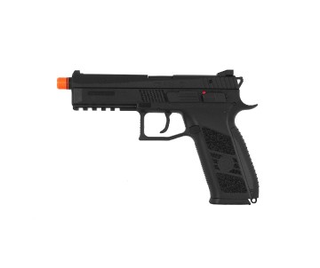 ASG CZ P-09 Airsoft gun, co2 blowback, propellant loaded, Metal slide, Black color with Orange safety tip 