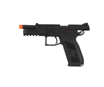 ASG CZ P-09 Airsoft gun, co2 blowback, propellant loaded, Metal slide, Black color with Orange safety tip 