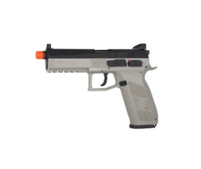 ASG CZ P-09 Airsoft gun, gas blowback, propellant loaded, Metal slide, Urban Grey color with Orange safety tip 