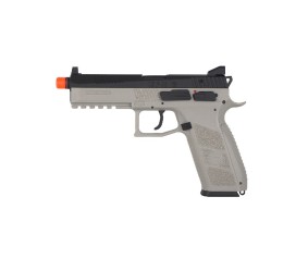 ASG CZ P-09 Airsoft gun, gas blowback, propellant loaded, Metal slide, Urban Grey color with Orange safety tip 