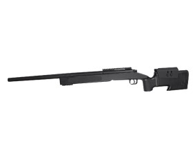 ASG McMillan M40A3 Airsoft sniper rifle, Spring Loaded, Black color with Orange safety tip 