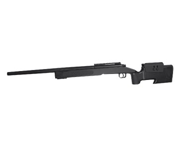 ASG McMillan M40A3 Airsoft sniper rifle, Spring Loaded, Black color with Orange safety tip 