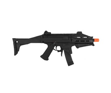 ASG CZ Scorpion EVO 3 Airsoft sub machine gun, ATEK (Advanced Tactical Ergonomics Kit), Black color with Orange safety tip ASG CZ Scorpion EVO 3 Airsoft sub machine gun, ATEK (Advanced Tactical Ergonomics Kit), Black color with Orange safety tip