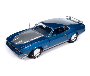 American Muscle 1/18 1971 Ford Mustang Mach 1 MCACN, Code Q Med Blue Metallic