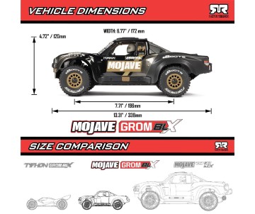 Arrma 1/16 MOJAVE GROM 223S DSC 4x4 RTR Brushless Desert Truck (Needs Battery & Charger) - Black