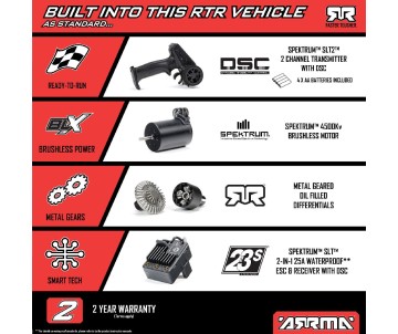 Arrma 1/14 TYPHON GROM 223S DSC 4x4 RTR Brushless Buggy (Battery & Charger Included) - Blue