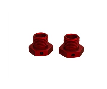 Arrma Aluminum Wheel Hex 17mm 14.6mm Thick Red (2)