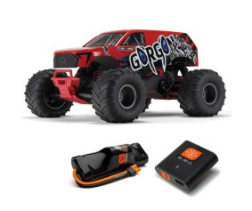 Arrma 1/10 GORGON 2wd Monster Truck RTR Smart 3300 7C S120 USB (Battery & Charger Included) - Red