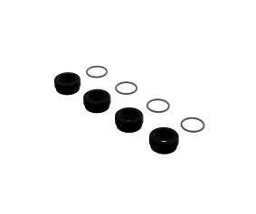 Arrma Aluminum Front Hub Nut Inc. O-Rings (4) - Black