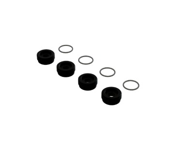 Arrma Aluminum Front Hub Nut Inc. O-Rings (4) - Black