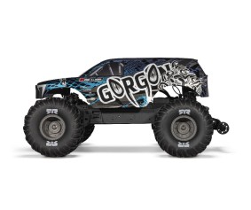 Arrma 1/10 GORGON 223S 2WD RTR Brushless Monster Truck - Blue/Black x3 - Red/Black x4