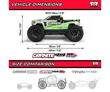 Arrma 1/10 GRANITE 4x4 RTR Brushed Monster Truck - Orange