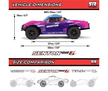 Arrma 1/10 SENTON 4x4 223S Brushless Short Course Truck RTR with DSC - Yellow