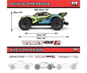 Arrma 1/10 VORTEKS 4x4 223S Brushless Stadium Truck RTR with DSC - Teal