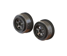 Arrma SC 2.2/3.0 Wheel, 14mm Hex, Black/Chrome (front/rear) (2)