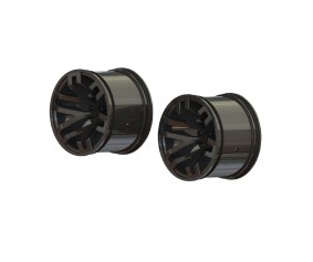 Arrma MT 2.8 Wheel, 14mm Hex on Black/Chrome (front/rear) (2)