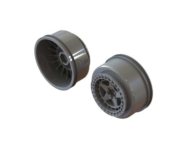 Arrma SC 2.2/3.0 Wheel, 14mm Hex, Gun Metal (2)