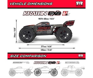 Arrma 1/8 KRATON 4x4 6S EXB Brushless V6 Speed Truck RTR - Black