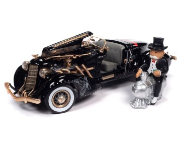 Auto World 1/18 1935 Auburn 851 Speedster Monopoly - Black w/Matte Gold
