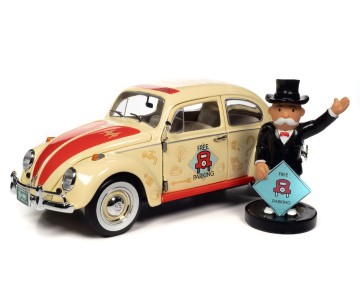 Auto World 1/18 1963 Volkswagen Beetle Monopoly Free Parking - Yellow