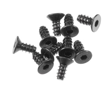 Axial AXA0412 HexScktTapping Flat Hd M2.6x6mm Black (10)